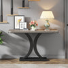 100 cm Industrial Console Table, Narrow Entryway Foyer Table with X shape Base