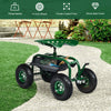 84CM Outdoor Planting Cart Rolling Garden Cart Work Swivel Seat w/Tool Tray