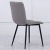 4x Dining Chairs Grey Linen Padded Seat Armless Leisure Kitchen Chair Metal Legs