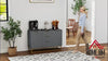 Sideboard Storage Cabinet with Adjustable Shelves, Grey