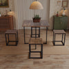 Industrial Table and 4 Stools Rustic Brown Kitchen Breakfast Dining Set of 5