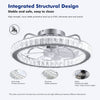 LED Ceiling Fan Light Dimmable Living Room Chandelier Lamp With Remote Atbtwajbu