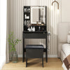 Modern Dressing Table Set LED Mirror Vanity Desk Stool with Charging Station