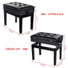 Piano Stool Dressing Stool Height Adjustable with Storage & Soft Padded Seat UK