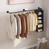 Heavy Duty Clothes Rail Pipe Garment Rack Wall Mounted Hanging Bar for Cloakroom