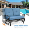 2 Seats Outdoor Swing Glider Chair Patio Loveseat Glider Rocking Bench w/Cushion