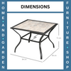 Square Garden Dining Table – Outdoor Patio Table w/ Parasol Hole & PC Top