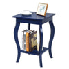 Costway End Table Accent Table Open Storage Shelves Sofa Side Table-Blue
