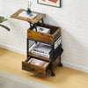 Side Table Coffee Table End Table NightStand Bedside Table with Charging Station