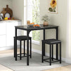 3Pcs Pub Counter-Height Dining Table Set Modern Furniture Set Black