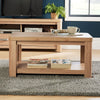Coffee Table Open Shelf Wood Living Room Furniture Oak Effect Rectangular Unit