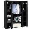 NEW Large Fabric Canvas Wardrobe with Hanging Shelving Clothes Storage Closet UK