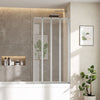 800x1400mm Pivot Bath Shower Screen Folding Door Glass Enclosure Framed Panel UK