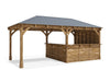 Wooden Garden Bar 6m x 3m Outdoor Pub Gazebo With Counter Leviathan Sidewall
