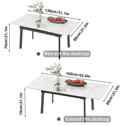 130-160cm Extendable Dining Table Large Kitchen Table