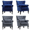 Leisure Single Sofa Armchair Modern Wing Back Chesterfield Button Accent Chair