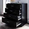 2 x Black Chest of Drawers |Modern Bedside Table Gloss Storage Bedroom Furniture
