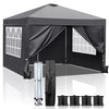 3x3M Pop Up Gazebo Marquee Outdoor Garden Party Tent Canopy w/Side&Vent&Sandbag