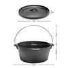 Cast Iron Casserole Dish Pot Pan Cooked Camping Stew Dutch Oven Stockpot Skillet