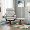 Upholstered Linen Lounge Recliner Chair Swivel & Footstool Armchair Home Office