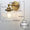 Industrial Ribbed Wall Light Kitchen Bedroom Wall Sconce Lights with 6.3” Gla...