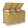 Triple Wheelie Bin Storage Wooden Store Cover Garden Rubbish Dustbin 3 Shed