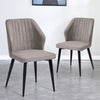2pcs Dining Chairs Faux Leather Padded Kitchen Dining Room Metal Legs Restaurant