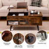Pull up Coffee Table Home Office Flip Top Center Table w/Open Shelf-Coffee