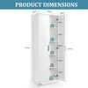 Bathroom Floor Cabinet Freestanding Tall Cupboard W/ Adjustable Shelves 2 Doors