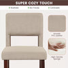 Set of 2 Bar Stools Linen Counter Height Chair Upholstered Kitchen Island Stool