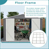 Garden Shed 10X12FT Metal Apex Roof Free Foundation Storage House Grey