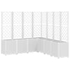 Garden Planter with Trellis - White Polypropylene Flower Pot Box, Rattan , V1Z4