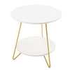 2Tier Round Bedside Table Nightstand Coffee Tea Side End Lamp Desk Shelf Storage