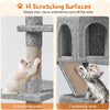 Flamaker Large Cat Tree 209 cm Cat Tower Multi-Level Plush Cat Condo Grey