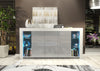 Cabinet Cupboard 164cm I Sideboard TV Unit I High Gloss Grey Doors I Free LED