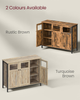 Sideboard Industrial Cabinet Storage 3 Door Glass Wood Steel Console Unit