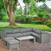 8 Seater Rattan Corner Sofa Set Outdoor Garden Furniture Cushion Coffee Table