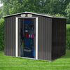 8 x 8ft Garden Shed Metal Apex Roof Outdoor Storage Box Tools Organizer Sheds UK