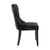 Set of 4 Velvet Dining Chairs with High Back Wooden Legs for Dining Room Kitchen