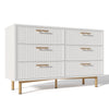 6 Chest of Drawers Bedroom Wooden Drawer and Metal Frame for Bedroom Living Room