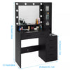 2 in1 Dressing Table with LED Lights Mirror 5 Drawers Socket Vanity Make up Desk