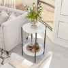 Large 2 Tier Gloss Finish Side Table with Shelf Bedroom Coffee Tea End Table