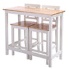Breakfast Bar Table & 2 Chairs Set Pine Wood Kitchen Living Room Wall Side Unit