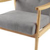 Fabric Upholstered Armchair Solid Wooden Frame Single Sofa Button Back Armchair