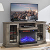 60" TV Stand with Electric Fireplace Heater Set 3 Colour Fire/4 Storage Cabinet