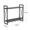 Industrial Wall Mounted Wine Rack 2 Tier Storage Display Shelf Glasses Holder