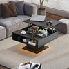 Led Coffee Table with Hidden Storage for Living Room Lift Top Coffee Table Black