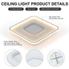 LED Modern Chandelier Lamp White Frame RGB Ceiling Light Livingroom Ceiling Bkvs