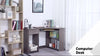 L-Shaped Corner Computer Desk w/ 2 Shelves Wide Worktop Keyboard Tray Grey