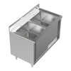 Commercial Stainless Steel Sink Kitchen Cabinet Large Double Bowl Sliding Doors